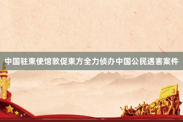 中国驻柬使馆敦促柬方全力侦办中国公民遇害案件