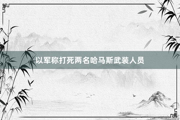 以军称打死两名哈马斯武装人员