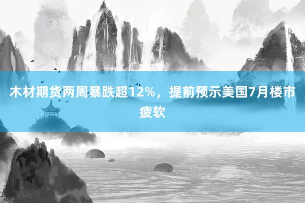 木材期货两周暴跌超12%，提前预示美国7月楼市疲软