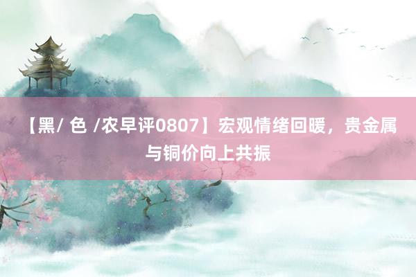【黑/ 色 /农早评0807】宏观情绪回暖，贵金属与铜价向上共振