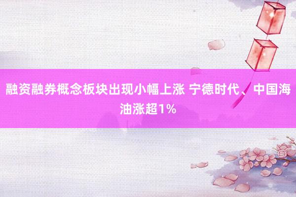 融资融券概念板块出现小幅上涨 宁德时代、中国海油涨超1%