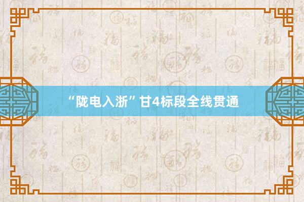 “陇电入浙”甘4标段全线贯通