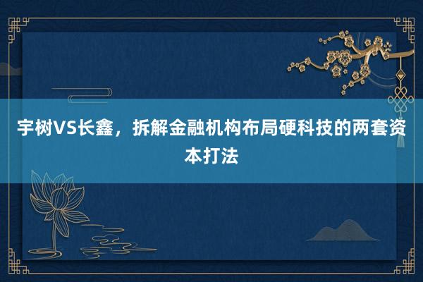 宇树VS长鑫，拆解金融机构布局硬科技的两套资本打法