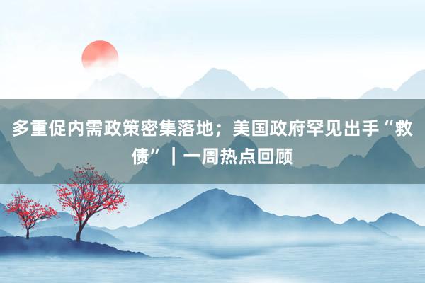 多重促内需政策密集落地；美国政府罕见出手“救债”｜一周热点回顾