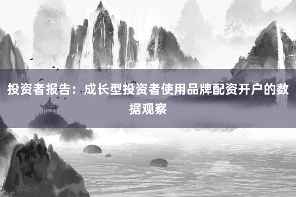 投资者报告：成长型投资者使用品牌配资开户的数据观察