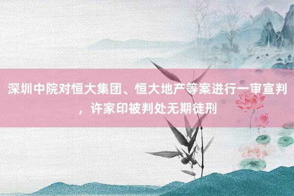 深圳中院对恒大集团、恒大地产等案进行一审宣判，许家印被判处无期徒刑