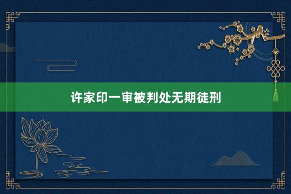 许家印一审被判处无期徒刑