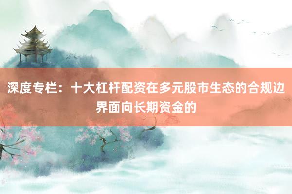深度专栏：十大杠杆配资在多元股市生态的合规边界面向长期资金的