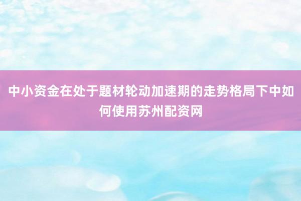 中小资金在处于题材轮动加速期的走势格局下中如何使用苏州配资网