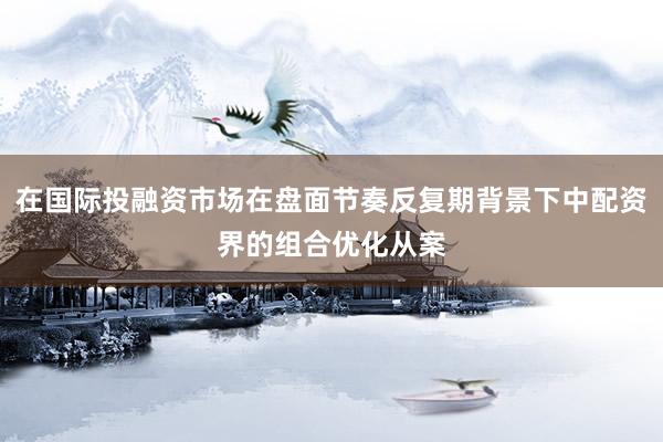 在国际投融资市场在盘面节奏反复期背景下中配资界的组合优化从案