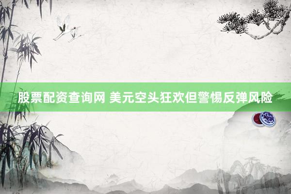 股票配资查询网 美元空头狂欢但警惕反弹风险