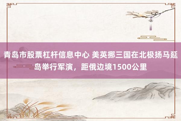 青岛市股票杠杆信息中心 美英挪三国在北极扬马延岛举行军演，距俄边境1500公里