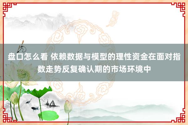 盘口怎么看 依赖数据与模型的理性资金在面对指数走势反复确认期的市场环境中