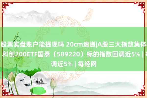 股票实盘账户能提现吗 20cm速递|A股三大指数集体回调，科创200ETF国泰（589220）标的指数回调近5% | 每经网
